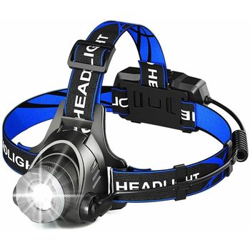 Linterna de cabeze frontal led recargables ajustable diferentes modos gran luminosidad e iluminacion para campo, camping al aire libre, escalada de montaña y minería y reparación de automóviles -