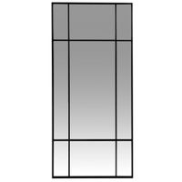 espejo tipo ventana rectangular de acero negro 50x110 cm