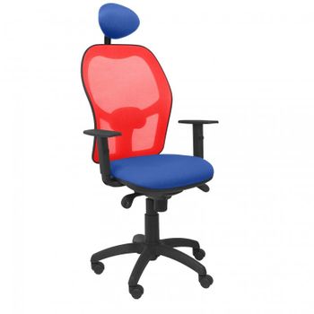 Piqueras y Crespo Jorquera Silla Malla Roja Asiento Bali Azul con Cabecero Fijo