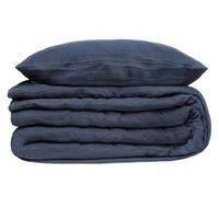 juego de cama carina gasa de algodon azul tinta 240x220cm