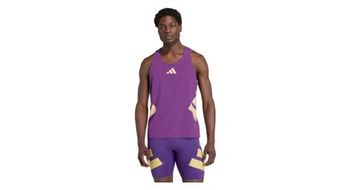 Camiseta sin mangas adidas adizero road to records violeta dorado hombre