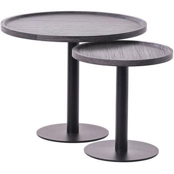 Mesa Auxiliar Aspen Madera Gris Ø 60 Cm Clp
