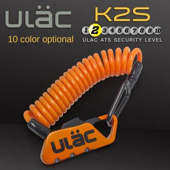 Cerradura de combinación antirrobo K2N ULAC K2S, cerradura telescópica para casco y maleta, cerradura de seguridad de combinación cambiable para viajes