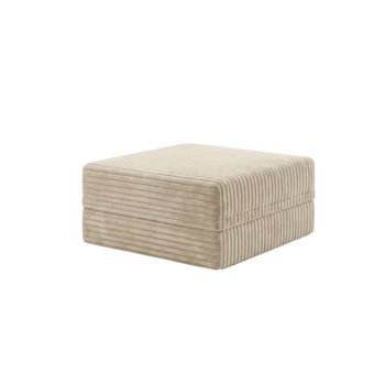Sofá Modular Puff Convertible Terciopelo A Rayas  Beige