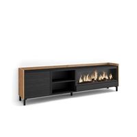 mueble tv teba-01 con chimenea electrica y almacenaje