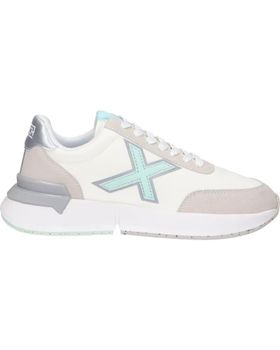 de MUNICH ZAPATILLAS MUNICH VERSUS 93 WMN BLANCAS CON DETALLES CELESTES Y GRISES BLANCO