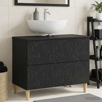 vidaxl mueble de lavabo para bano delft negro 82 x 41 x 59 cm