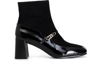 botin de mujer en naplak y ante con hebilla black 38