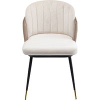 silla de terciopelo de acero beige topo y negro