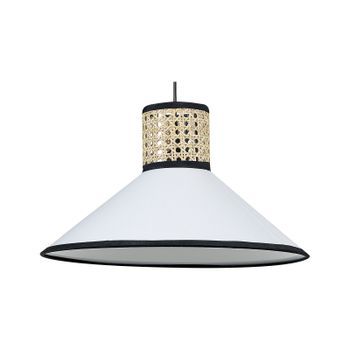 Lámpara De Techo De Poliéster Ratán Algodón Natural Blanco Negro 188 Cm Mantua