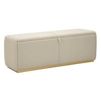 banco con contenedor de tela beige cm 130x45x45