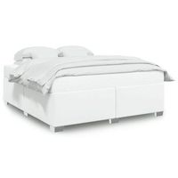 cama de matrimonio  cama de adulto  estructura de cama sin colchon cuero sintetico blanco 180x200cm