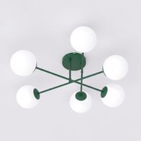 plafon de techo nicolo verde oliva 6 luces