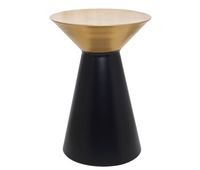 mini mesa metal ivo 50x35cm negra y dorada