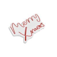 iluminacion led decorativa de plastico merry christmas rojo 43x33x2 cm
