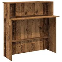 mostrador de recepcion madera vieja 100x50x1035 cm