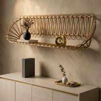 estante de pared de metal marron 162x28x435 cm