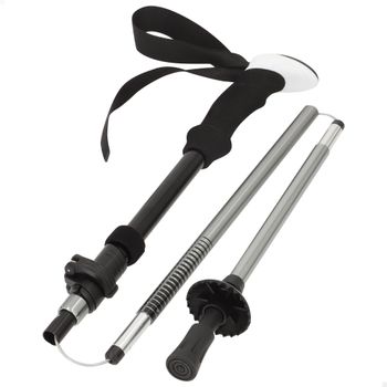 Aktive - Bastón de trekking ultraligero, aluminio, extensible 107-125 cm, sistema de amortiguación, mango ergonómico, correa ajustable, empuñadura de goma, punta metálica, bastones de senderismo