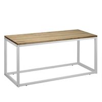 mesa auxiliar icub 70x45x40cm blanca en madera maciza de pino acabado vintage estilo industrial box furniture