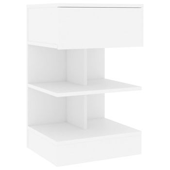 Mesita De Noche Aglomerado Blanco 40x35x65 Cm Vidaxl