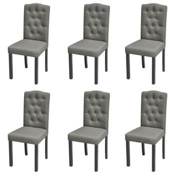 Sillas De Comedor 6 Unidades De Tela Gris Vidaxl
