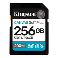kingston tarjeta sdxc 256gb uhs-i u3 v30 clase 10 200mbs canvas go plus