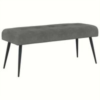 banco con tapiceria con botones gris oscuro 110 x 40 x 46 cm vidaxl
