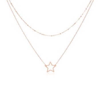 Cadena estrella en acero inoxidable chapado en oro rosa