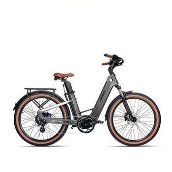 Bicicleta Eléctrica De Carbono Mihogo Air Max, Doble Batería De 19.2 Ah, Ultraligera, Gris