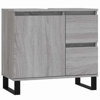 armario de bano  mueble bano madera contrachapada gris sonoma 65x33x60 cm