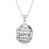 cadena y medallon love de plata 925 grabable