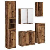 juego de muebles de bano 5 uds madera vieja vidaxl
