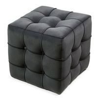 puff de terciopelo lizbon - 42 x 42 x 42 cm - gris
