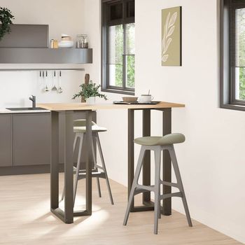 Patas Mesa，pierna De Mesa Bar Forma T 2 Uds Acero Natural 60x35x(110-111) Cm