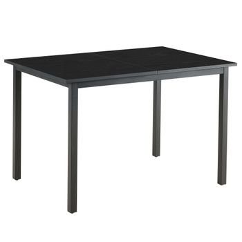 Mesa de comedor rectangular extensible en mdf de madera negra