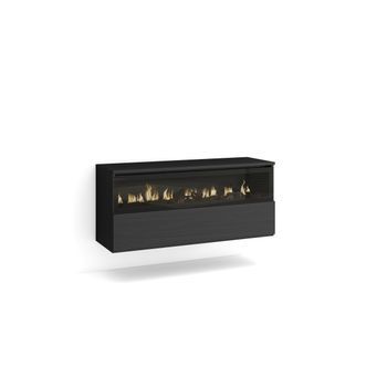Chimenea Eléctrica Led | Sin Calor | 102x45x35cm | 1 Hueco, 1 Puerta | Chimenea Eléctrica | Colgado, Suspendido | Estilo Moderno | Negro