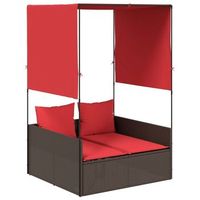 118x110x187 cm pe-ratan acero con recubrimiento en polvo - marron