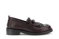mocasines de piel con flecos bordeaux