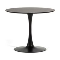 mesa de interior tulip r90 cm con tablero laminado negro - orlando