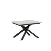 mesa extensible 90x120180 cm ganty blanco espatulado con borde a juego