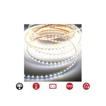 Tira De Led 50m 12mm Grosor 60 Leds/m 4.2w/m Blanco Frío 6400k Ip44 Edm 220-240v (uso Interior-exterior)