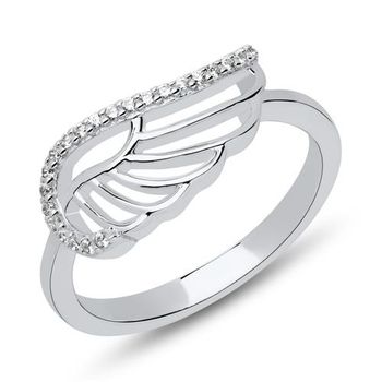 Anillo alas plata 925 circonitas