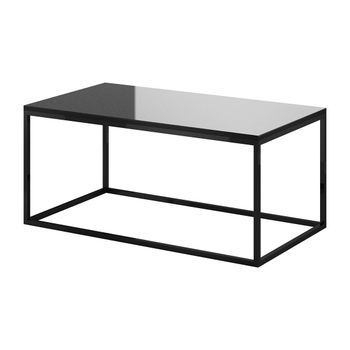 Mesa De Centro De Diseño Colección Zante. Color Negro Brillante Con Purpurina.