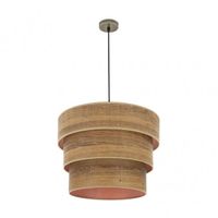 colgante triple smile 3xe27 cueromadera oscura regx50x50 cm