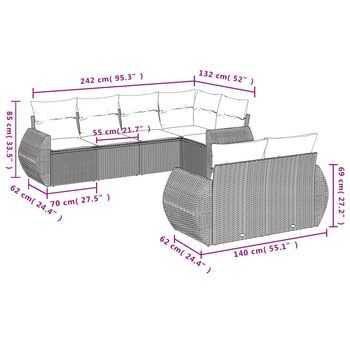 Conjunto De Sillones De Jardín (incluye Cojines, Conjunto De 7 Piezas)