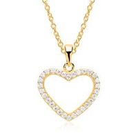 cadena corazon plata 925 banado en oro