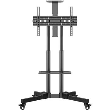 Unykach Soporte TV Móvil con 2 Estantes y Altura Regulable para Pantallas Planas y Curvas de 32-75 Pulgadas (hasta 45 kg), VESA máx 600 x 400 mm