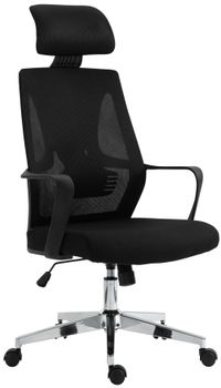 Silla de oficina giratoria regulable en tela negro