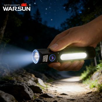 Linterna de Bolsillo WARSUN SQ03 EDC - Linterna LED Recargable de 1000 Lúmenes con Clip, Base Magnética, Carga Tipo-C, Resistente al Agua