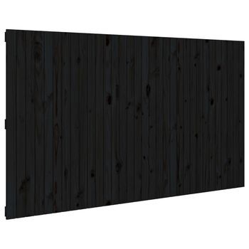 Cabecero De Cama Pared Madera Maciza Pino Negro 204x3x110 Cm Vidaxl